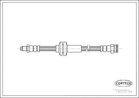 Гальмівна труба/шланг гнучкі спереду лівий/правий (довжина 385 мм) FIAT CROMA; LANCIA KAPPA, THEMA 1.6-3.0 11.84-10.01 CORTECO 19018134