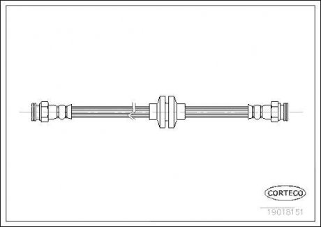 Гальмівна трубка/шланг гнучкий задній лівий/правий (довжина 275 мм) FIAT CINQUECENTO, SEICENTO / 600 0.7-Electric 07.91-01.10 CORTECO 19018151 (фото 1)