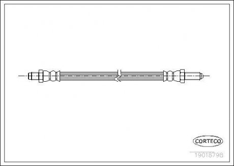 Гальмівна труба/шланг гнучкий передній лівий/правий (довжина 285 мм, M10x1/M10x1) SAAB 900 I, 99 2.0 09.74-12.91 CORTECO 19018798