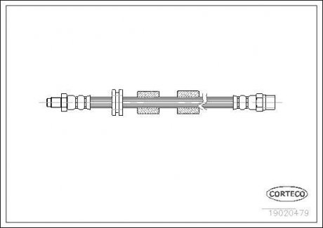 Гальмівна труба/шланг гнучкі спереду лівий/правий (довжина 420 мм, F10x1/M10x1) BMW 5 (E34), 7 (E32), 8 (E31) 1.8-5.6 03.85-12.99 CORTECO 19020479