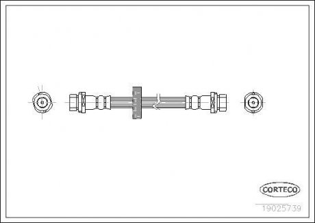Гальмівна труба/шланг гнучкий задній лівий/правий (довжина 195 мм/95 мм, M10x1/M10x1) FORD FOCUS I 1.4-2.0 10.98-11.04 CORTECO 19025739