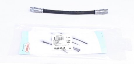 Гальмівна трубка/шланг гнучкий задній лівий/правий (довжина 193 мм) RENAULT CLIO III, KANGOO, MODUS 1.2-2.0 08.97- CORTECO 19025743 (фото 1)