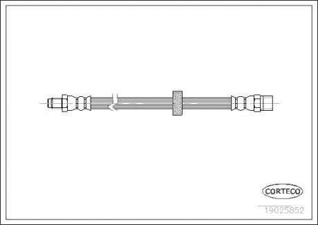 Тормозная трубка/шланг гибкий передний левый/правый (длина 380 мм, M10x1/M10x1) VOLVO 960 II, S90 I, V90 I 2,5/2,9 07.94-12.98 CORTECO 19025852 (фото 1)