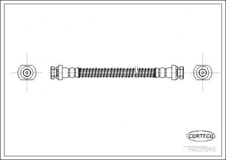 Тормозная трубка/шланг гибкий передний левый/правый (длина 260мм, M10x1/M10x1) MITSUBISHI GALANT VI, L200 1.8-2.5D 11.87-12.07 CORTECO 19025915