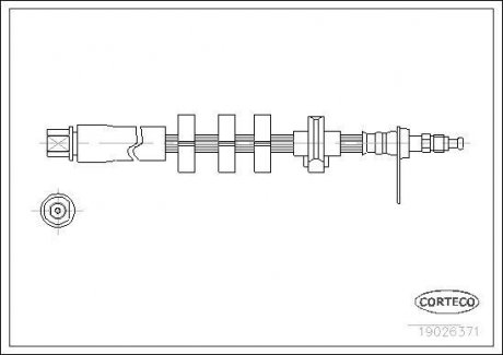 Гальмівна трубка/шланг гнучкий передній R (довжина 530 мм) PEUGEOT 406 1.6-3.0 11.95-12.04 CORTECO 19026371