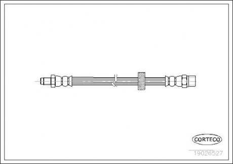 Гальмівна труба/шланг гнучкий задній лівий/правий (довжина 260 мм) VOLVO S90 I 2.9 01.97-05.98 CORTECO 19026527 (фото 1)
