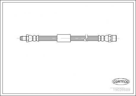 Гальмівна труба/шланг гнучкий задній лівий/правий (довжина 215 мм) BMW 3 (E36) 3.0/3.2 11.92-09.99 CORTECO 19026689 (фото 1)