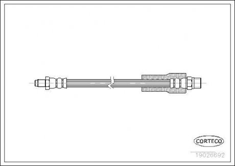Гальмівна трубка/шланг гнучкий передній праворуч (довжина 330 мм) BMW 3 (E30) 2.5 03.86-10.93 CORTECO 19026692