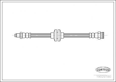 Гальмівна труба/шланг гнучкий задній лівий/правий (довжина 410 мм, F10x1/M10x1) ALFA ROMEO 147, 156 1.6-3.2 02.97-03.10 CORTECO 19029780