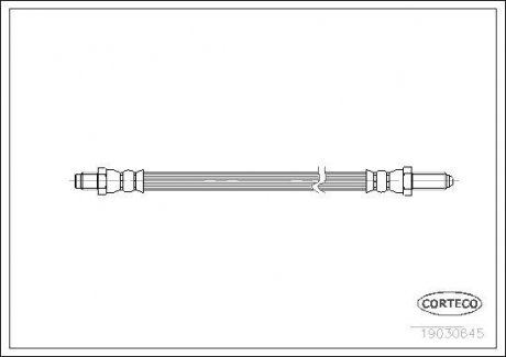 Гальмівна трубка/шланг гнучкий задній лівий/правий (довжина 195 мм) FORD SCORPIO II 2.0-2.9 10.94-08.98 CORTECO 19030645 (фото 1)