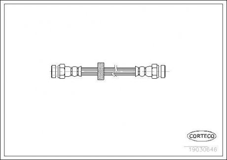 Гальмівна труба/шланг гнучкий задній лівий/правий (довжина 400 мм, M10x1/M10x1) AUDI 100 C4; SEAT INCA; VW CADDY II, CADDY II/МІНІВЕН 1.4-2.2 09.91-01.04 CORTECO 19030646