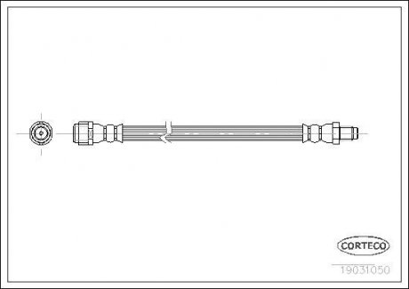 Гальмівна труба/шланг гнучкий задній лівий/правий (довжина 300 мм, M10x1/M10x1) MERCEDES M (W163) 2.3-5.4 02.98-06.05 CORTECO 19031050 (фото 1)