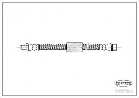 Гальмівна трубка/шланг гнучкий задній лівий/правий (довжина 325 мм, F10x1/M10x1) OPEL MOVANO; RENAULT MASTER II 1.9D-3.0D 07.98- CORTECO 19031203