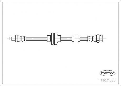Гальмівна трубка/шланг гнучкий задній лівий/правий (довжина 425 мм) ALFA ROMEO 166 2.0-3.0 09.98-06.07 CORTECO 19031585
