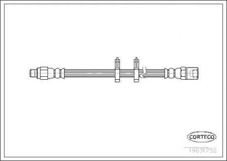 Тормозная трубка/шланг гибкий передний левый/правый (длина 450мм) IVECO DAILY I, DAILY II; СКАНИЯ 3 11.0D-2.8D 01.78-05.99 CORTECO 19031752 (фото 1)
