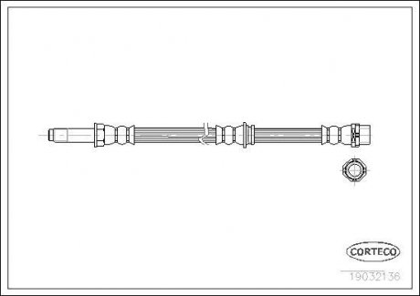 Гальмівна трубка/шланг гнучкий задній лівий/правий (довжина 502 мм, M10x1/F10x1) BMW 3 (E46) 1.6-3.2 12.97-12.07 CORTECO 19032136
