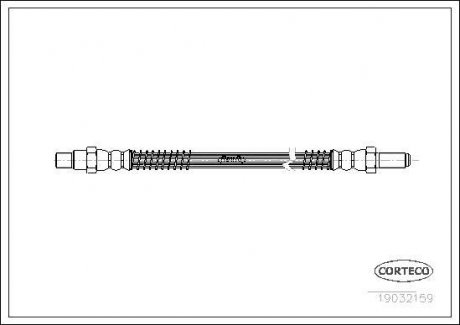 Гальмівна трубка/шланг гнучкий спереду лівий/правий (довжина 381 мм) TRIUMPH SPITFIRE 1500 1.3/1.5 12.67-01.80 CORTECO 19032159