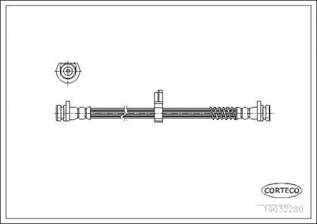 Гальмівна труба/шланг гнучкий задній лівий/правий (довжина 270 мм) LAND ROVER FREELANDER I 1.8/2.0D 02.98-10.06 CORTECO 19032280 (фото 1)