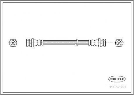 Гальмівна труба/шланг гнучкий задній R (довжина 269 мм, M10x1/M10x1) MAZDA 121 II, DEMIO 1.3/1.5 11.90-07.03 CORTECO 19032343