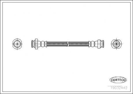 Фото автозапчасти трубка/шланг тормозной гибкий задний левый/правый (длина 273мм, M10x1/M10x1) NISSAN SERENA 2.0 11.92-09.01 CORTECO 19032442