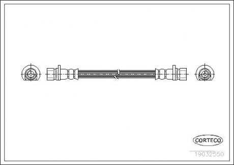 Гальмівна трубка/шланг гнучкий задній лівий/правий (довжина 377 мм, M10x1/M10x1) HONDA HR-V 1.6 03.99- CORTECO 19032550
