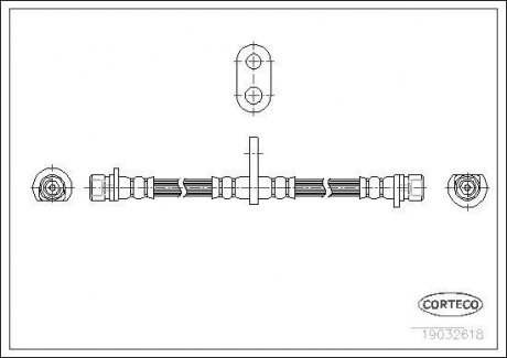 Гальмівна труба/шланг гнучкий задній лівий/правий (довжина 352 мм, M10x1/M10x1) HONDA ACCORD IV, ACCORD VI 2.0/3.0 01.92-06.03 CORTECO 19032618