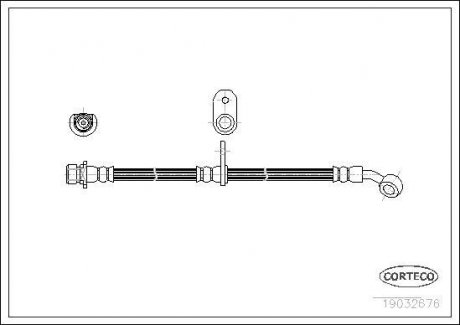 Гальмівна трубка/шланг гнучкий задній L (довжина 492 мм, M10x1) HONDA PRELUDE IV 2.0/2.2/2.3 02.92-09.96 CORTECO 19032676