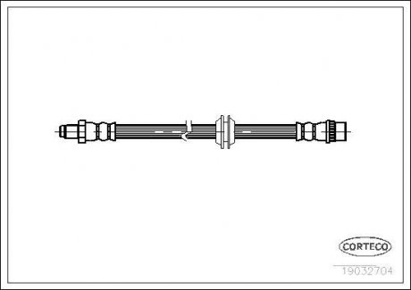 Гальмівна труба/шланг гнучкий задній лівий/правий (довжина 556 мм, M10x1/M10x1) MG MG ZT, MG ZT- T; ROVER 75, 75 I 1.8-4.6 02.99-10.05 CORTECO 19032704