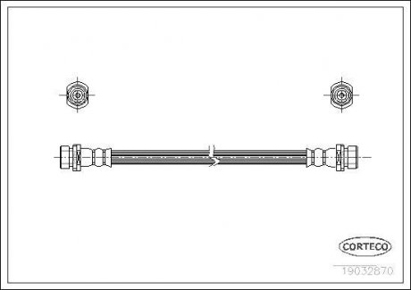 Тормозная трубка/шланг гибкий задний правый (длина 440мм) MAZDA TRIBUTE 2.0/2.3/3.0 03.00-05.08 CORTECO 19032870 (фото 1)