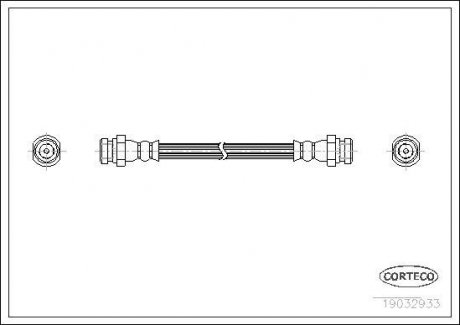 Гальмівна труба/шланг гнучкий задній лівий/правий (довжина 250 мм) MITSUBISHI PAJERO PININ I 1.8/2.0 10.99-06.07 CORTECO 19032933