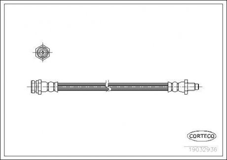 Гальмівна труба/шланг гнучкий задній лівий/правий (довжина 241 мм, M10x1/M10x1) MITSUBISHI L200, PAJERO II 2.4-3.5 12.90-12.07 CORTECO 19032936 (фото 1)