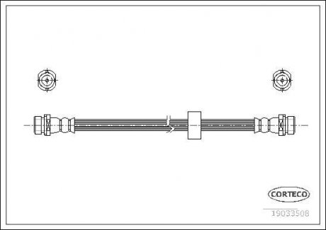 Гальмівна трубка/шланг гнучкий задній L (довжина 300 мм) MAZDA TRIBUTE 2.0/2.3/3.0 03.00-05.08 CORTECO 19033508