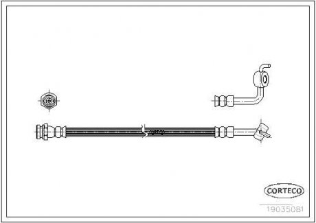 Гальмівна труба/шланг гнучкий задній L (довжина 295 мм, M10x1) MAZDA MX-5 I, MX-5 II 1.6/1.8 05.90-10.05 CORTECO 19035081