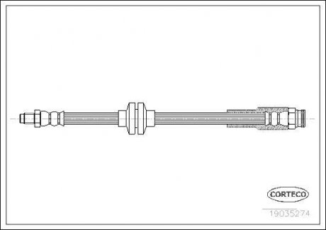 Гальмівна труба/шланг гнучкий задній лівий/правий (довжина 515 мм) FIAT DUCATO 2.0D-3.0D 07.06- CORTECO 19035274 (фото 1)