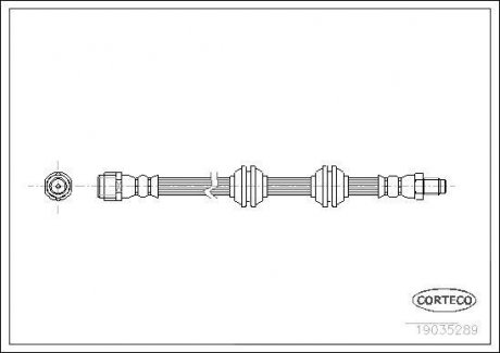 Гальмівна труба/шланг гнучкий задній лівий/правий (довжина 635 мм, M10x1/M10x1) MERCEDES GL (X164), M (W164) 3.0D-6.2 02.05-12.12 CORTECO 19035289