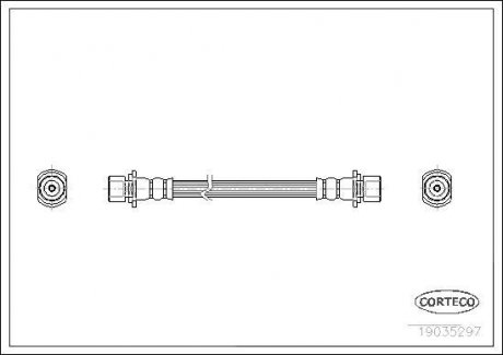 Гальмівна труба/шланг гнучкий задній лівий/правий (довжина 272 мм) TOYOTA AVENSIS VERSO, PREVIA I 2.0/2.0D/2.4 01.90-11.09 CORTECO 19035297