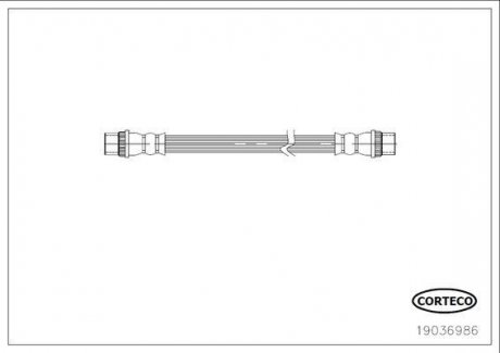 Гальмівна труба/шланг гнучкий задній лівий/правий (довжина 135 мм, F10x1/F10x1) CORTECO 19036986 (фото 1)