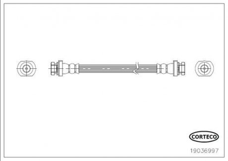 Гальмівна труба/шланг гнучкий задній лівий/правий (довжина 190 мм) CORTECO 19036997