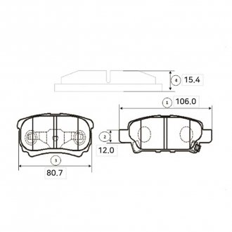 Фото автозапчасти колодка торм. MITSUBISHI LANCER задн. CTR CKM-31