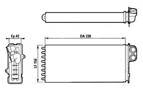 Фото автозапчасти радіатор пічки RVI Pre.96-,Midlum, LF -13r- OE DAF 1602010106