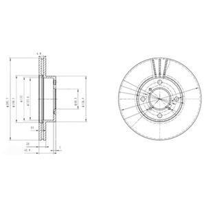 Комплект тормозных дисков передняя левый/правая SUZUKI BALENO, LIANA 1.3-2.3 03.96- Delphi BG3341