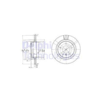 Фото автозапчастини комплект гальмівних дисків (ціна за штуку комплект 2 шт.) задні лівий/правий BMW 3 (E46) 2.0-2.8 02.98-12.07 Delphi BG3530C