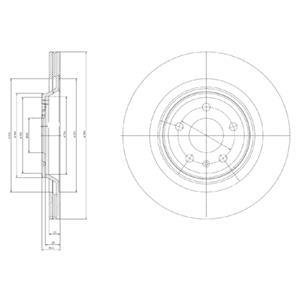 Комплект тормозных дисков (2 шт) задний левый/правый AUDI A4 B8, A5, Q5 2.0-4.2 06.07-05.17 Delphi BG4078 (фото 1)