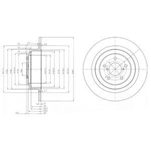 Комплект тормозных дисков (2 шт) задняя левый/правая SUBARU LEGACY III 2.0/2.5 10.98-08.03 Delphi BG4154