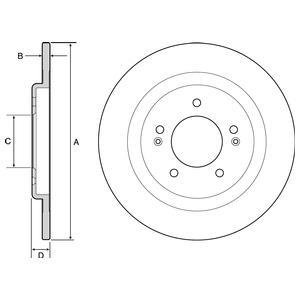 Комплект тормозных дисков (цена за штуку, комплект 2 шт.) задние левая/правая HYUNDAI I40 I, I40 I CW 1.6-2.0 07.11-05.19 Delphi BG4563C (фото 1)
