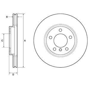 Комплект передних тормозных дисков левая/правая MINI COUNTRYMAN (R60), PACEMAN (R61) 1.6 08.10-10.16 Delphi BG4771C (фото 1)