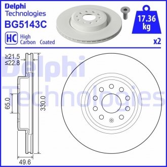 Гальмівний диск Delphi BG5143C