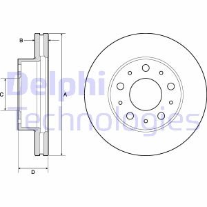 Гальмівний диск передній лівий/правий FIAT DUCATO 2.0D-3.0D 07.06- Delphi BG9180C