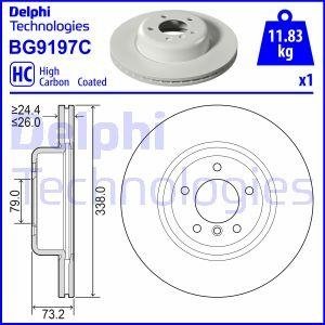 Гальмівний диск передній лівий/правий BMW 1 (E82), 1 (E88) 3.0 10.07-12.13 Delphi BG9197C