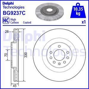 Тормозной диск передний левый/правый OPEL CORSA E 1.6 03.15- Delphi BG9237C